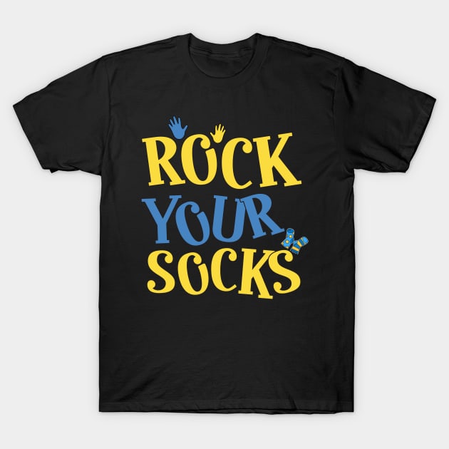 Cooler World Down Syndrome Day, Rock Your Socks Groovy T-Shirt by KRMOSH